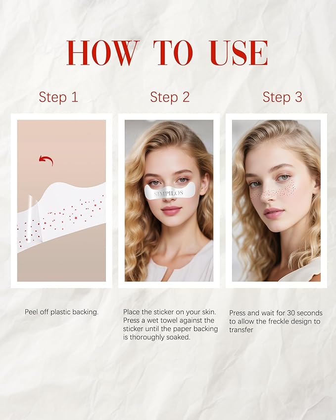 Red Glitter Freckles - Face Glitter Waterproof and Long-Lasting Body Glitter, Sparkle Makeup Patches for Festivals and Parties (RED - 8 Sheets)