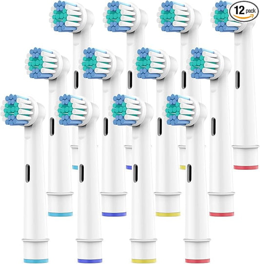 Toothbrush Heads for Oral B, 12 Pack Professional Electric Toothbrush Replacement Heads Medium Soft Dupont Bristles Replacement Toothbrush Heads Precision Clean Brush Heads Refills