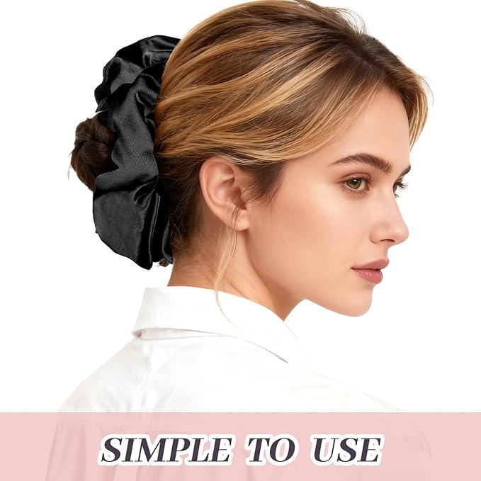 2Pcs Big Satin Scrunchies for Women, Softer Than Silk Scrunchies, Fashion No Crease Hair Ties for Thin Thick Hair,Soft Hair Bands No Damage for Girls, Ideal Gifts for Women (Set 9)