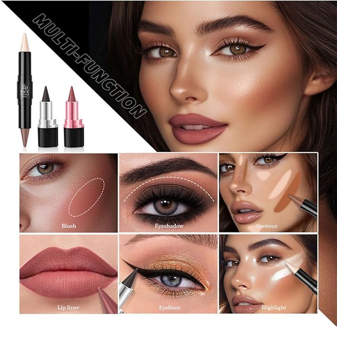 MAEPEOR Face Makeup Kit 5D Perfect Face Full Kit Contour Lipliner and Eyeliner Longlasting and Waterproof Face Makeup Set For Girls Women (Set 03)