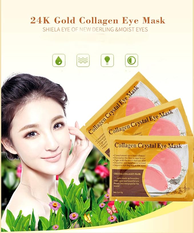 Felico Under Eye Patches, 30PCS Pink Eye Mask, Eye Gel Pads With Collagen Treatment for Reducing Dark Circles, Lighten Wrinkles Anti-Aging Moisturizing, Fine Lines Eye Bags Puffiness Women Men