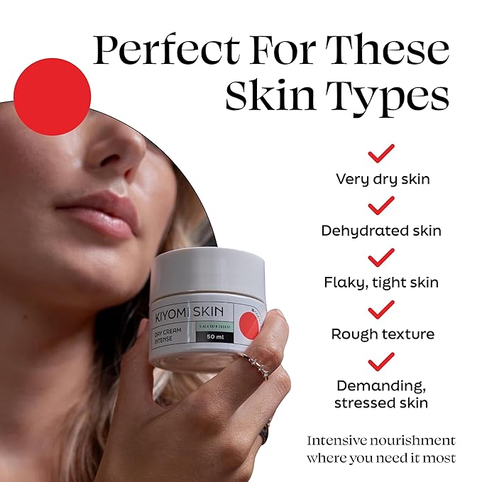 Kiyomi Skin Day Cream Intense - Face Cream with Double 5-ALA, Hyaluronic Acid, Squalane, Japanese Herbal Extracts - Hydrating Face Moisturizer for Dry Skin, Fine Lines - Made in Germany - 1.7 Fl Oz