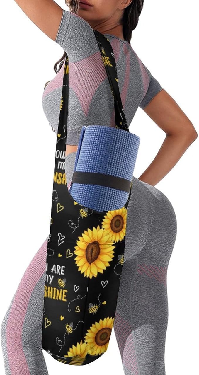 Portable Yoga Mat Carrier Single Shoulder Bag with Pocket Spacious for Yoga Gym Fitness Travel