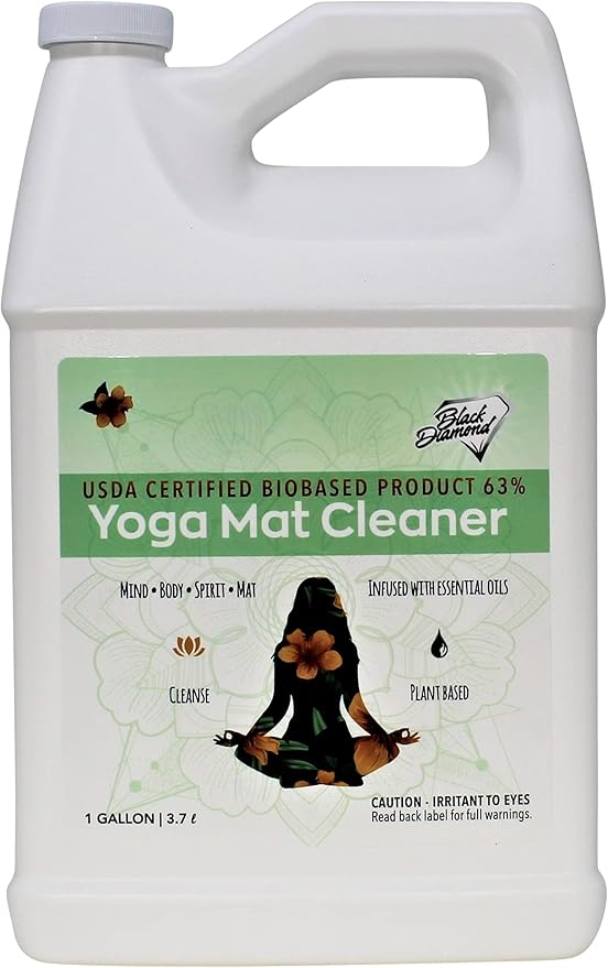 Black Diamond Stoneworks Yoga Mat Cleaner: USDA Certified BIOBASED- Essential Oils, Safe for All Type of Materials, Exercise, Pilates, or Workout Mats. (1-Gallon)