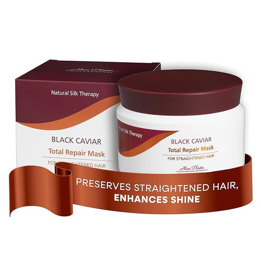 Mon Platin Professional Hair Conditioning Mask, Black Caviar Total Repair, 500ML, For Straightened Hair, Intensive Recovery, Deep Conditioning, SLS/Salt Free