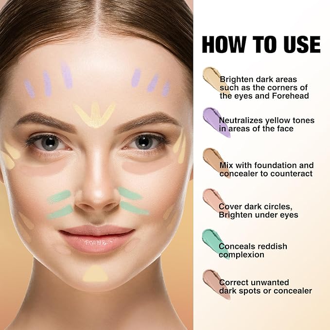 Contour Stick Corrects Skin Tone Bronzer Waterproof Sweat Concealer Purple