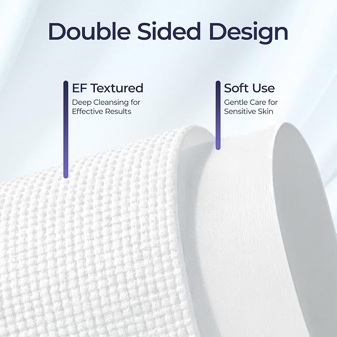 ECOLOOK Disposable Face Towel XL-10"x12" Upgraded Thick Facial Towels, Ultra Soft Clean Face Towels Disposable, 60 Count & 90 GSM, Ideal for Sensitive Skin-3 PACK