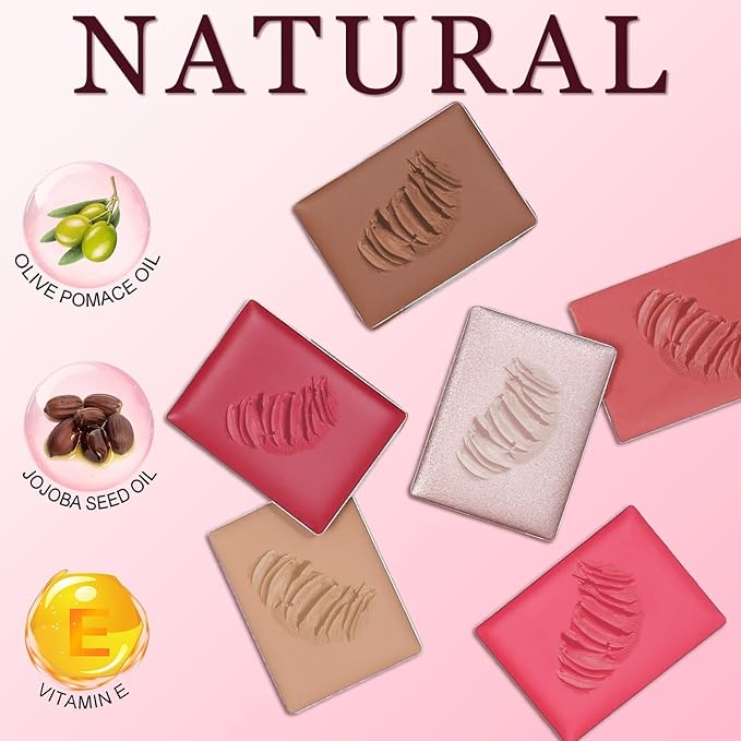 O'CHAIN 12 Colors Cream All in One Face Palette Set, Contour Blush Highlighter Makeup Palette Kit, Long Lasting, Beauty Gift for women, Ideal for Valentine's Day and Festival