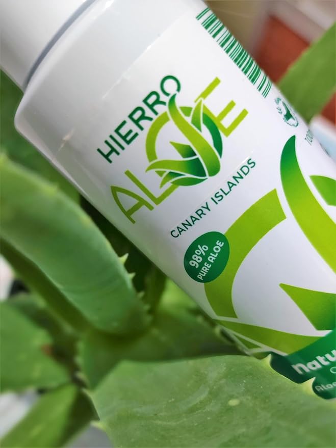 HIERROALOE Aloe Vera Gel. Skin care. Lotion. Natural Gel 100 ml (98% Pure Aloe Vera Juice). 100% Pure Aloe transparent Gel Natural de Aloe Vera (organico) 98%. (3.4 Oz.)