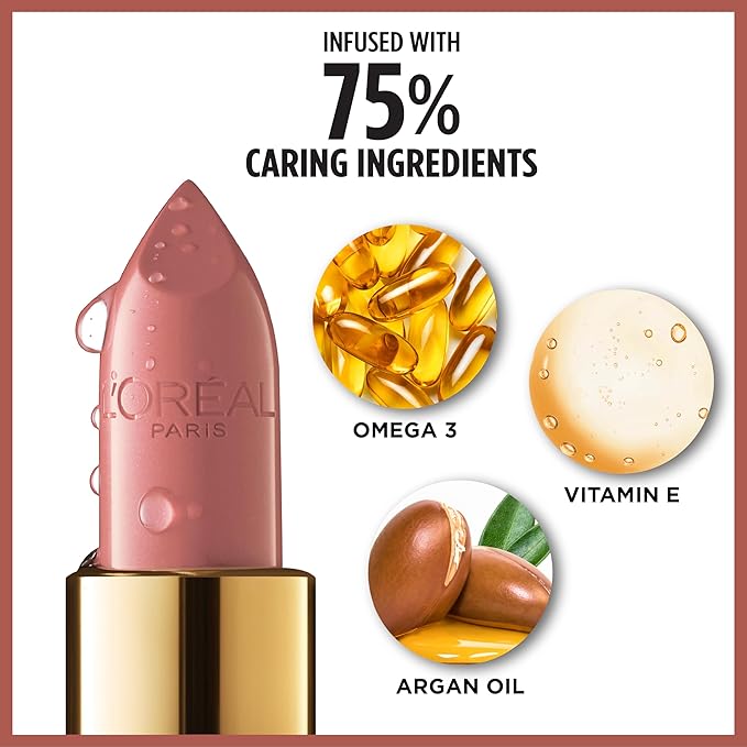 L'Oreal Paris Colour Riche Satin Lipstick for Moisturized Lips,Lip Makeup with Argan Oil and Vitamin E,Worth It Medium,0.13 Oz