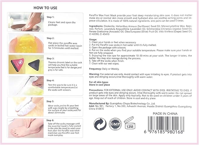 Self Contained Paraffin Wax Gloves,10-Minute Paraffin Hand & Foot Treatments and Booties Set for Intensive Hydration at Home (Aloe Vera)