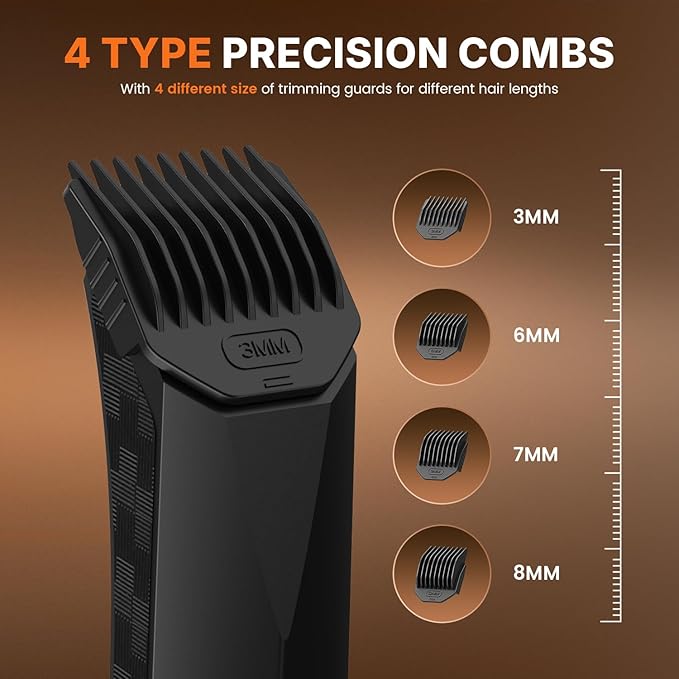 PRITECH Body Hair Trimmer for Men - Rechargeable Trimmer for Mens with Ceramic Blade, Wet & Dry Mens Ball Trimmer with Standing Recharge Dock, Cordless Groin Hair Trimmer for Men