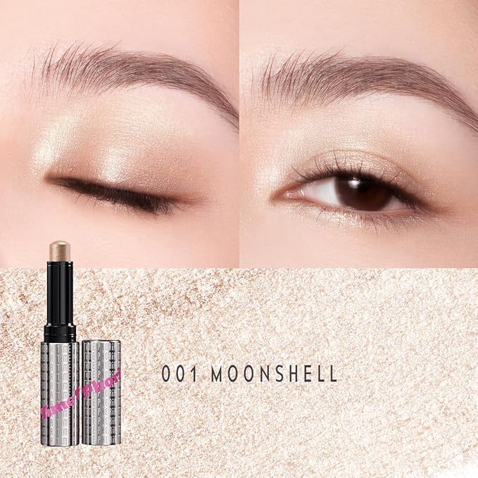 Illumina Jelly Eyeshadow Stick, 001 Moonshell-Light Champagne, High-Impact Sparkle Finish, Cream Texture with Cooling Feel, Long-Lasting Crease-Proof Smudgeproof Eye Shine, Easy Application