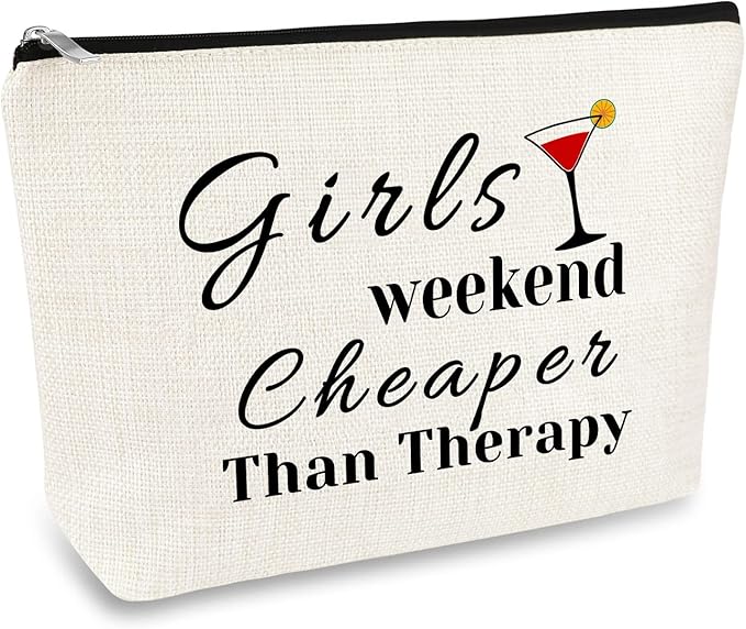 Girls Weekend Gift Makeup Bag for Her Travel Trip Gift for Best Friends Bestie Cosmetic Bags Friendship Present Christmas Birthday Graduation Present for Women Girls BFF Travel Toiletry Cosmetic Pouch