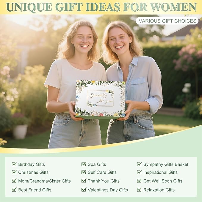 Valentines Day Gifts for Her Women Girlfriend Wife Daughter, 11 Pcs Birthday Gifts for Women Mom Her Best Friend Sister Grandma, Self Care Gift Get well Relaxing Spa Thank you Sympathy Gift Basket Set
