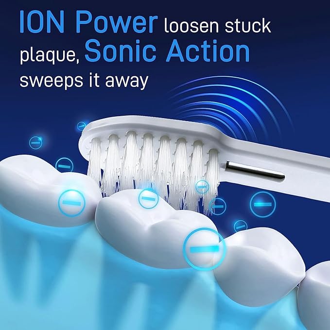 IONIC KISS IONPA DM Black Compact Ionic Power Electric Toothbrush with Travel Cap, Brushing Timer, 2 Modes, 2 Soft Extended Filament Brush Heads Made in Japan, KISS You, Outdoor DM-011BK