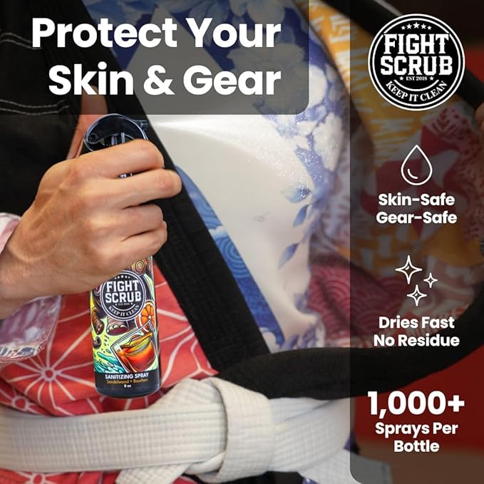 Deodorizing Spray – Refreshing Body & Gear Spray for Wrestlers, MMA, Jiu-Jitsu & Athletes – 8oz Bottle (Sandalwood + Bourbon)