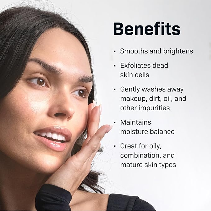 Revision Skincare Brightening Facial Wash, Daily Face Wash for Oily and Combination Skin with Vitamin C, Glycolic Acid, and Salicylic Acid to Brighten, Exfoliate, and Remove Impurities, 3.4 fl oz
