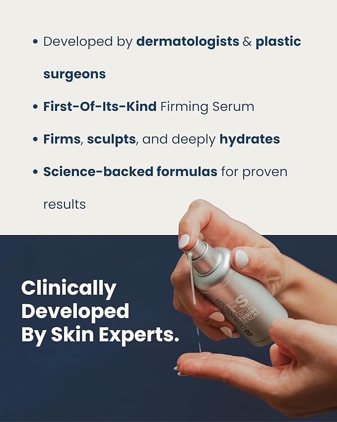 DS Dermasensa FS Facial Firming Serum – Instant Lift & Skin Tightening Treatment with Peptides & Hyaluronic Acid – Targets Loose Skin from Weight Loss & Fine Lines – 1 fl oz (30ml)