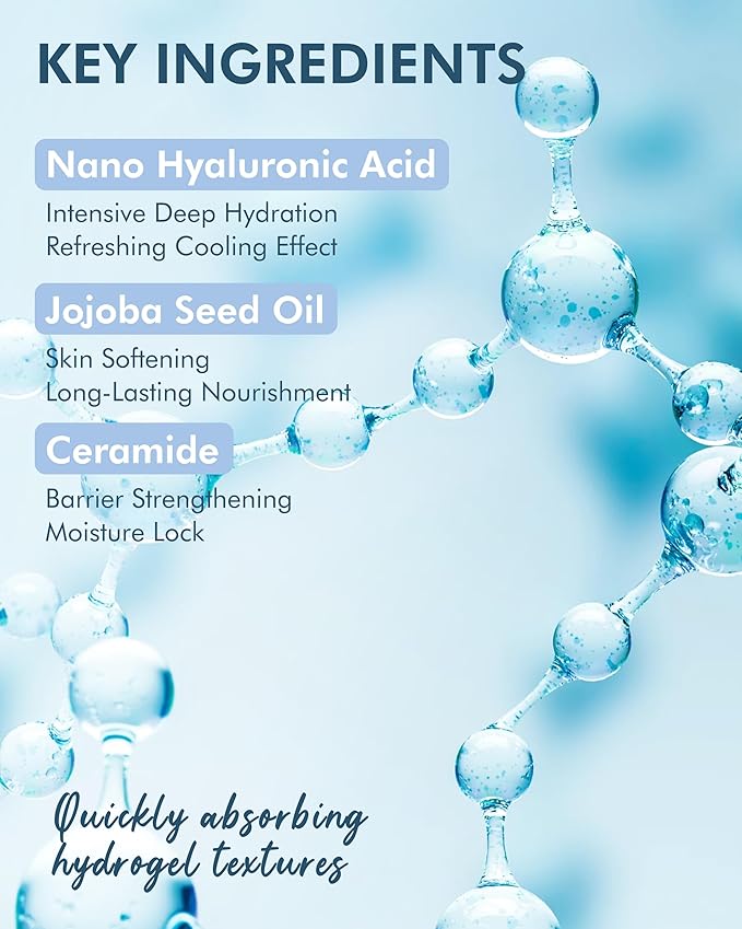 DERMAL Hyaluronic Hydrogel Melting Mask (4 Pack) - Korean Overnight Cooling Gel Face Mask with Ceramide & Nano Hyaluronic Acid - Pore Minimizing & Hydrating Ritual for Glow Skin - K-Skincare