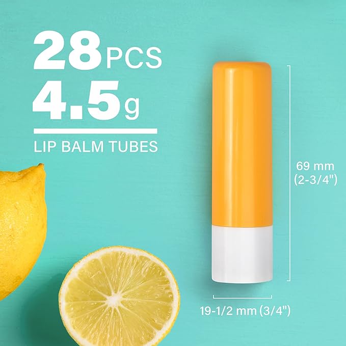 LotFancy Lip Balm Tubes Empty, 28Pcs