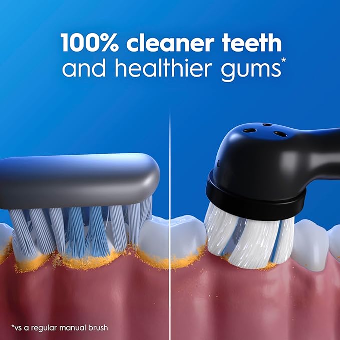 Oral-B iO Deep Clean Rechargeable Electric Powered Toothbrush, Icy Blue with iO Series 3 Limited, 2 Brush Heads and Travel Case - Pressure Sensor to Protect Gums - 3 Cleaning Settings - 2 Minute Timer