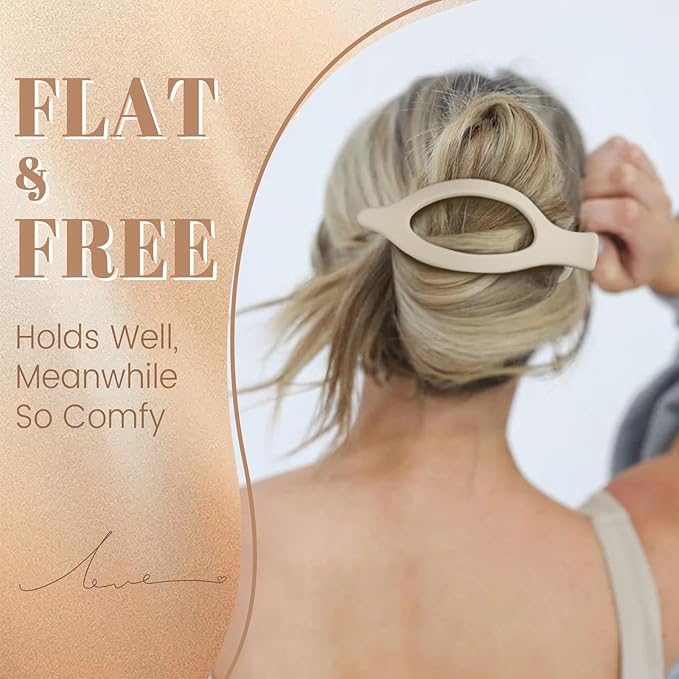 Flat Hair Clips for Women-8Pcs Large Matte No-Slip French Concord Claws, Accessories for Thick & Thin Hair (Neutral, Oval)