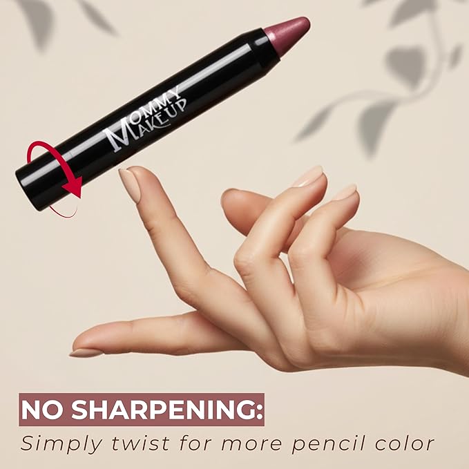 Mommy Makeup Triple Sticks Lipstick, Cream Blush & Treatment All-In-One with Shea & Cocoa Butter - Soft & Creamy Moisturizing Lip Crayon For Lips & Cheeks (Mon Cherie)