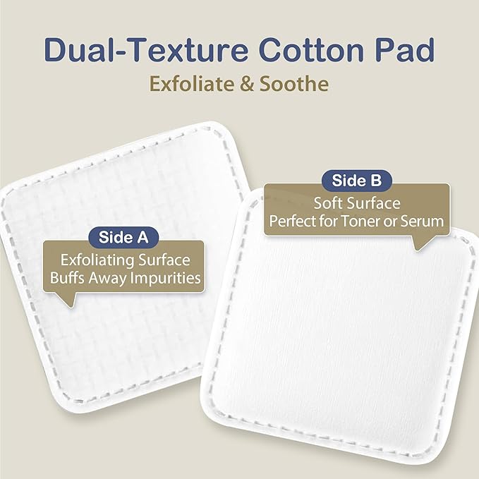 Ourmed Life Large Cotton Pads for Face, Soft & Lint-Free Cotton Rounds with Pressed Seam Design, Durable Facial Cleansing Squares for Face, Ideal Makeup Remover Pads, 3x3 Inch, 60 Count