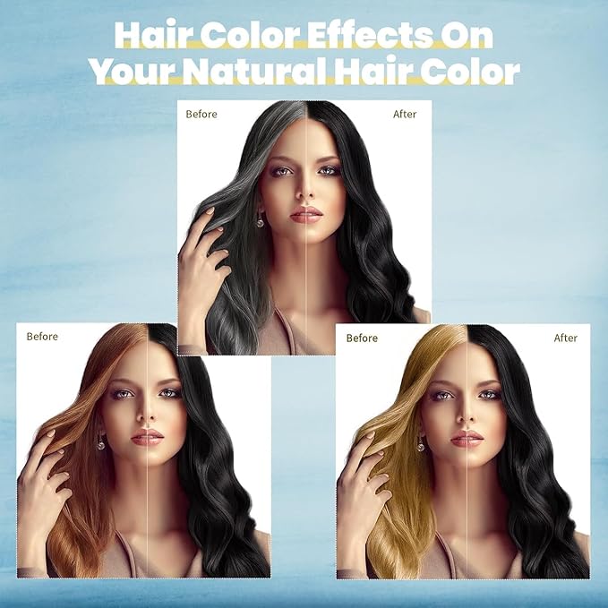 IIIMEIDU MEIDU Black Hair Dye Shampoo 3 in 1, Shampoo for Color Treated Hair 100% Gray Coverage for Women Men, Natural Herbal Ingredients Champu Para Canas pintar el pelo 500ml