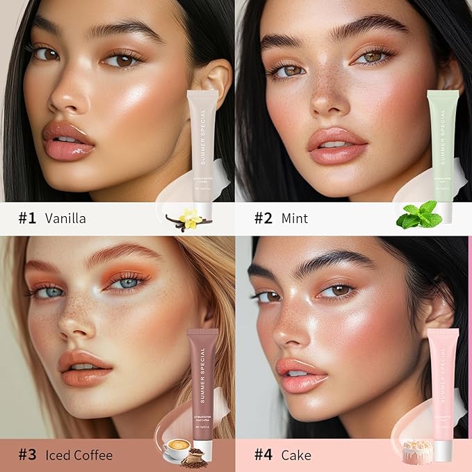 Summer Lip Gloss Lipstick, Containing Natural Oils And Fruit Extracts, Can Soothe And Soften Dry Lips, Keep Moisture For A Long Time, And Is Not Sticky(Lced Coffee)