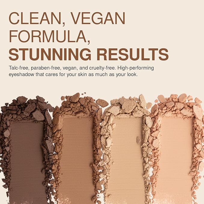 Palladio Eyeshadow Quads, Velvety Pigmented Blendable Matte, Metallic & Shimmer Finishes, Creamy Formula, Four Way Quad Eye Shadow Palette, Talc-Free (Honey Pie)