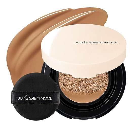 JUNG SAEM MOOL Essential Skin Nuder Cushion | Natural Finish, Buildable Coverage Cushion Foundation by Korean Makeup Artist (Mini, 0.17 Fl Oz), 30C Cinnamon