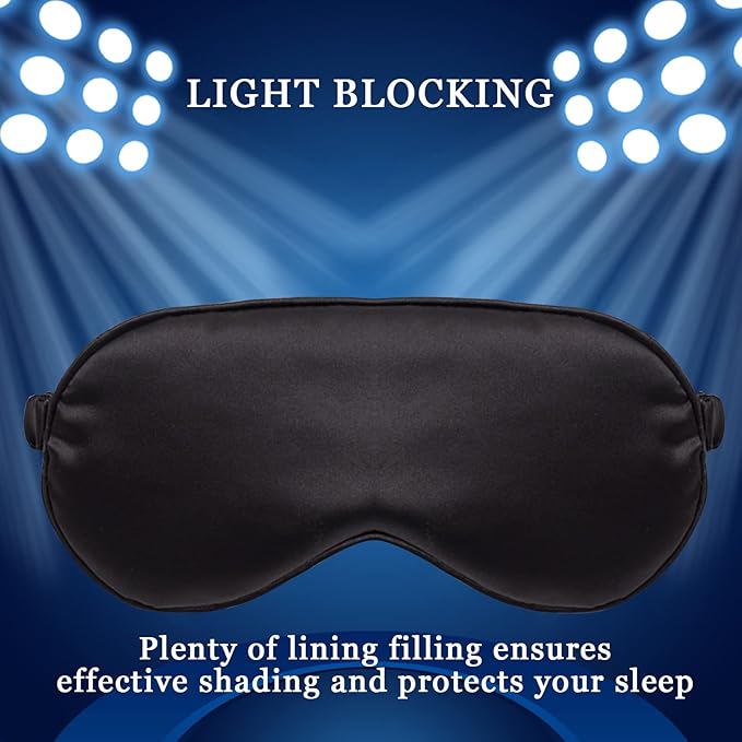 LERSVICVIL Sleep Mask 4 Pack Silk Eye Cover Soft Satin Blindfold Elastic Strap Night Eyeshade Travel Nap for Women Men