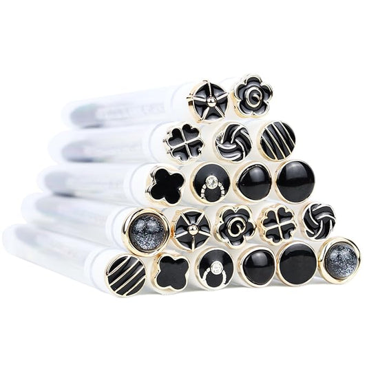 20pcs Mascara Wands Tube Reusable Lash Spoolies Black Classic Eyelash Brush Tubes Spoolies Lash Extension Brushes Applicators Makeup Tools (Black Classic-MIX)