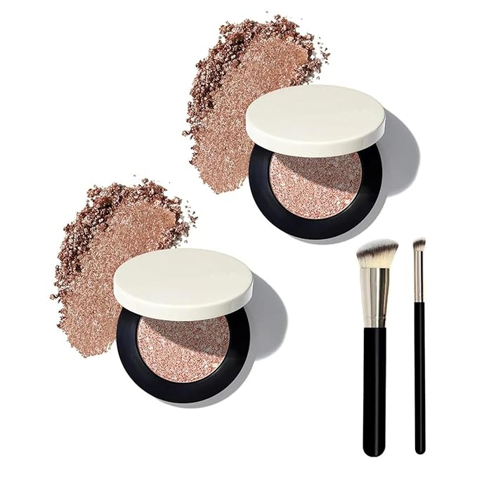 Multicolor Metallic Eyeshadow – Buildable, Dimensional Long-Wear, Shimmering Metallic, Crease-Proof Powder Eyeshadow (2pcs-B)