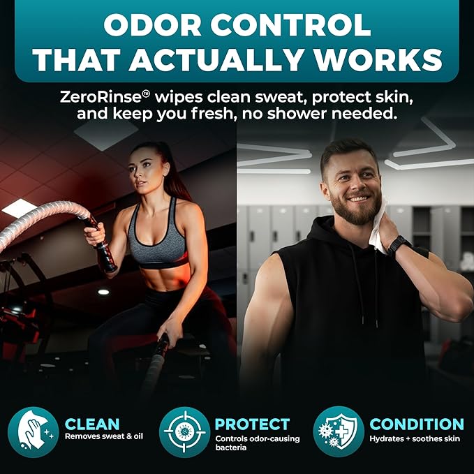 After Gym Body Wipes for Men (4pk) - 200 XL No Rinse Shower Wipes + 16 Travel Bath Sheets 10 x 11.5" - Mens Deodorant Disposable Washcloths for Bathing, Camping Essentials, Survival Gear and Supplies