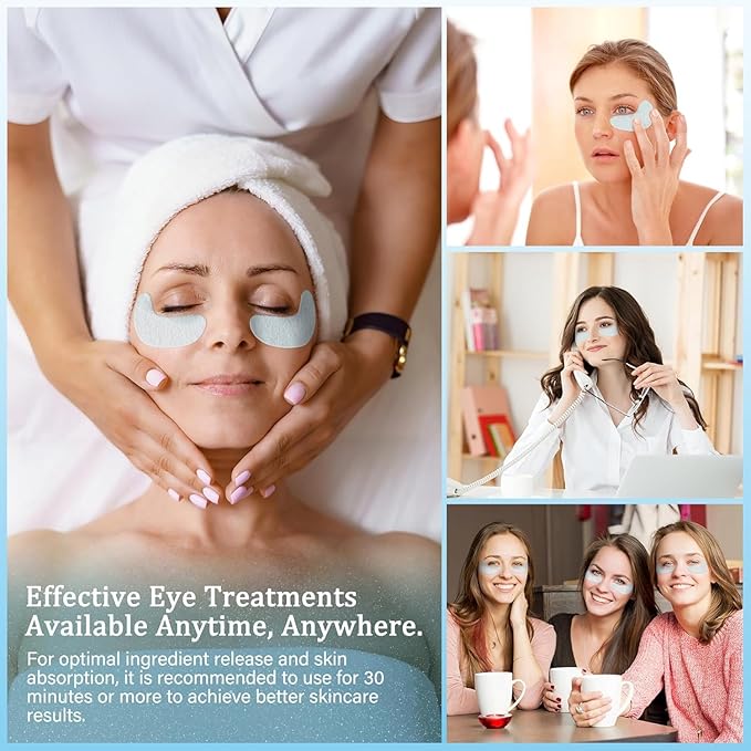 YOYORY Under Eye Patches Masks - for Fine Lines with Collagen and Hyaluronic Acid, Dark Circles,and Fade Wrinkles, puffiness Smoothing Skin Care Treatment for Women and Men, (30 Pcs) white