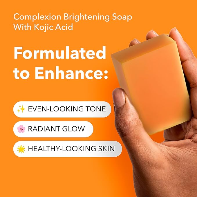 lunavia Kojic Acid Complexion Brightening Soap Bar with Vitamin C, Turmeric, Retinol, Collagen & Hyaluronic Acid – Brightening Face & Body Soap – Supports Brighter Skin, Even Skin Tone – 2 Pack