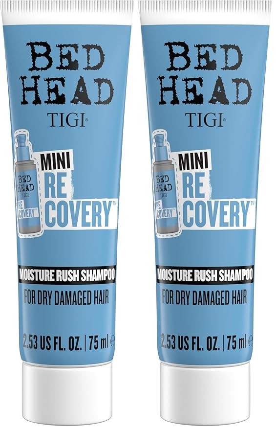 TIGI Bed Head Recovery Shampoo, Travel Mini, 2.53 fl oz (Pack of 2)