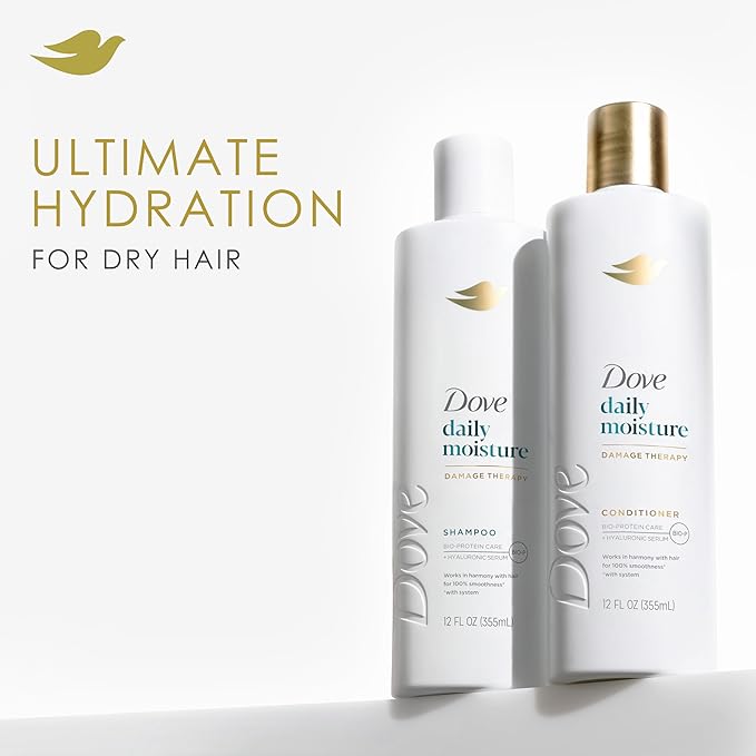 Dove Nutritive Solutions Moisturizing Shampoo 4 Count for Dry Hair Daily Moisture with Pro-Moisture Complex for Manageable and Smooth Hair 12 oz