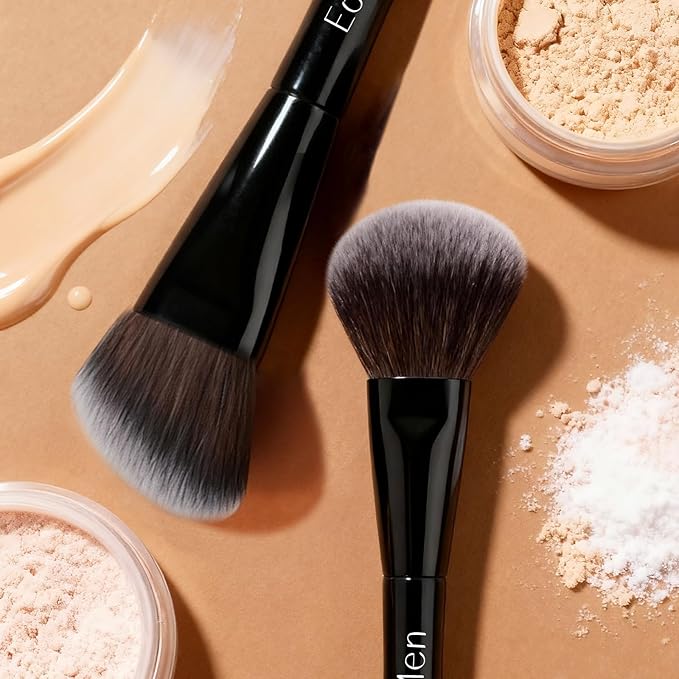 Blush Brush, Dual-Ended Foundation Makeup Brush for Contouring, Blending, and Bronzing(Angled & Round), Angled Contoured for Flawless Face Foundation, Vegan & Cruelty-Free