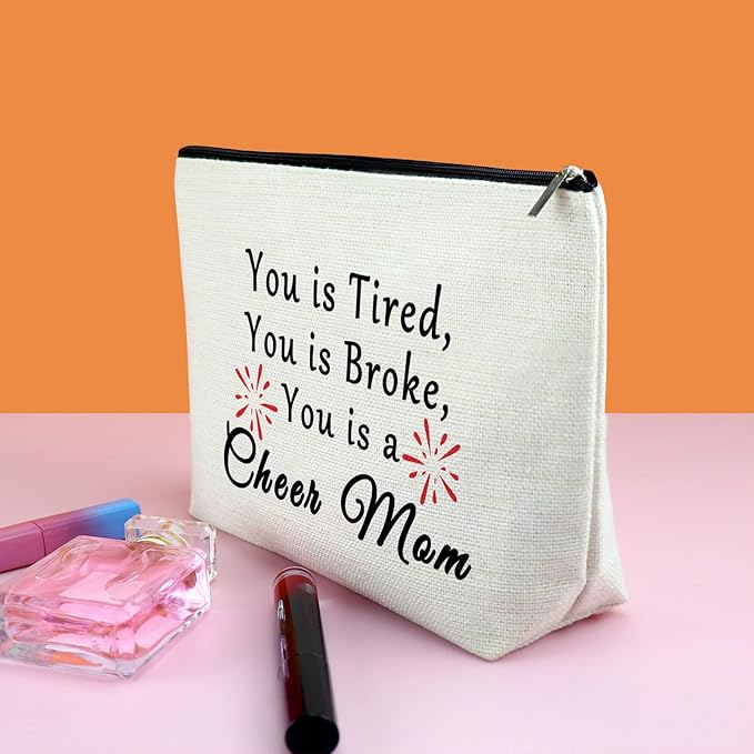 Gfhzdmf Cheerleader Gift for Women Makeup Bag Cheer Mom Appreciation Gifts Cheer Mom Coach Gift Cheerleading Coach Gifts Thank You Present for Cheerleader Team Present Travel Cosmetic Pouch