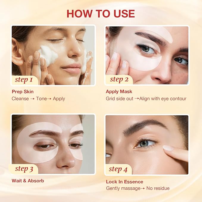 GONIM Under Eye Patches 360° Fit, Eye Mask with Collagen Peptide, Salmon DNA PDRN, Retinol & Niacinamide, Eye Patches for Puffy Eyes and Dark Circles, Travel Essentials 4 pairs