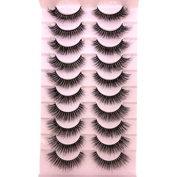 HBZGTLAD Soft Mink Eyelashes 3D Curl Winged End Eye Elongated Fake Lashes Thick Handmade Natural False Eyelash Messy Cross Lash Wholesale (FT-06)