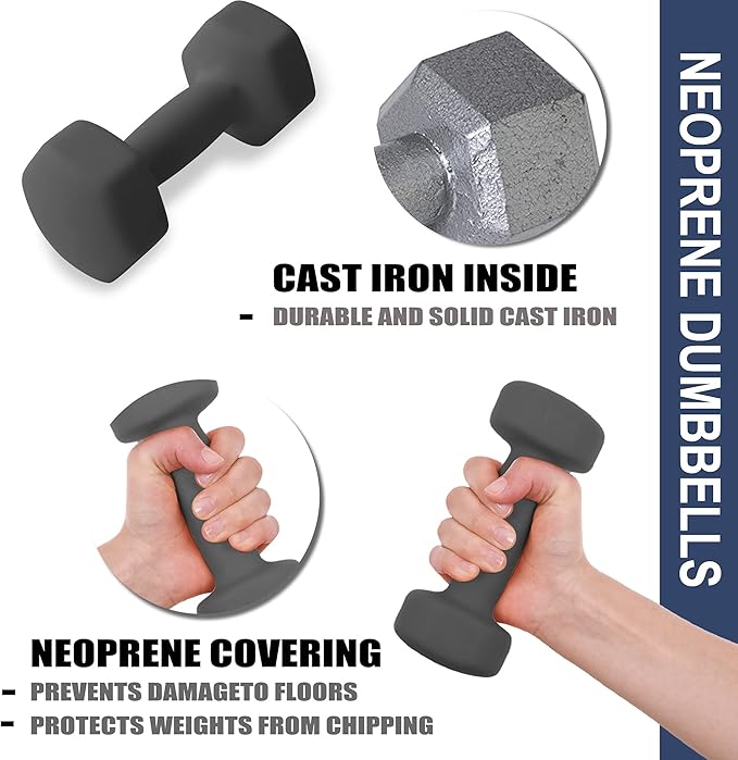 Balelinko Home Gym Equipment Workouts Strength Training Weight 10LB Gray,