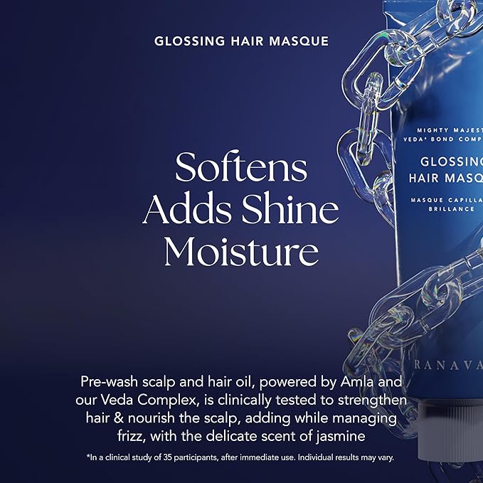 RANAVAT Glossing Hair Mask - Damaged Hair Repair & Conditioning Hair Mask with Hyaluronic Acid + Moringa Seed Oil to Mend Breakage & Split Ends - Vegan & Cruelty-Free Hair Care (5 oz)