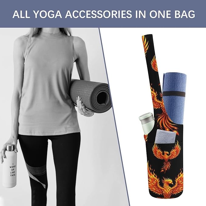 Portable Single Shoulder Yoga Mat Bag Carrier with Pocket Spacious Storage for Yoga Gym Fitness