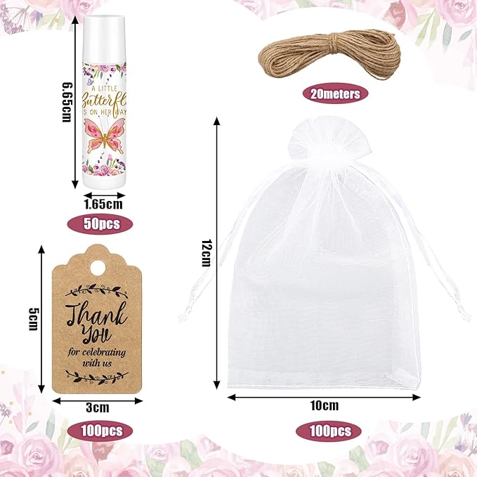 Demissle 50 Pcs Baby Shower Lip (Butterfly)