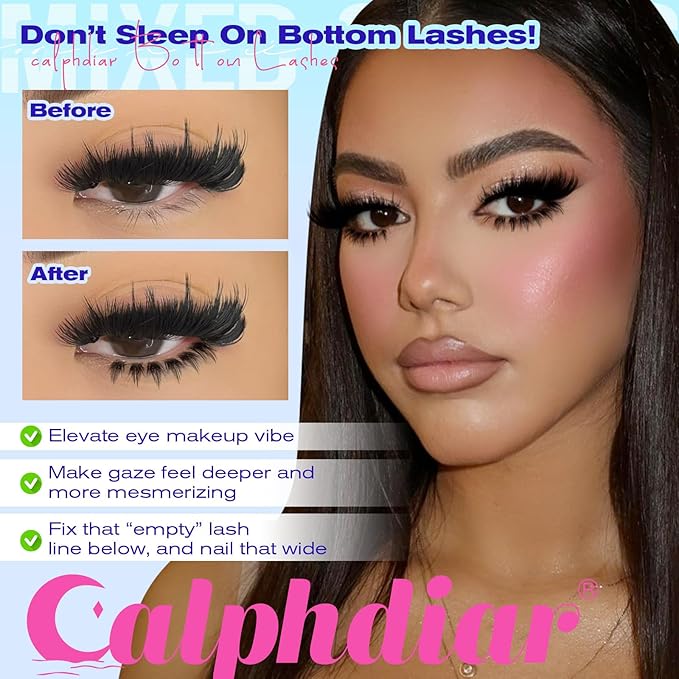 Spiky Bottom Lashes Individual Thick Volume Bottom Lash Clusters Manga Lower Eyelash Extensions 6-8MM Wispy Bottom Cluster Lashes 240pcs DIY Bottom Lash Extension at Home by calphdiar